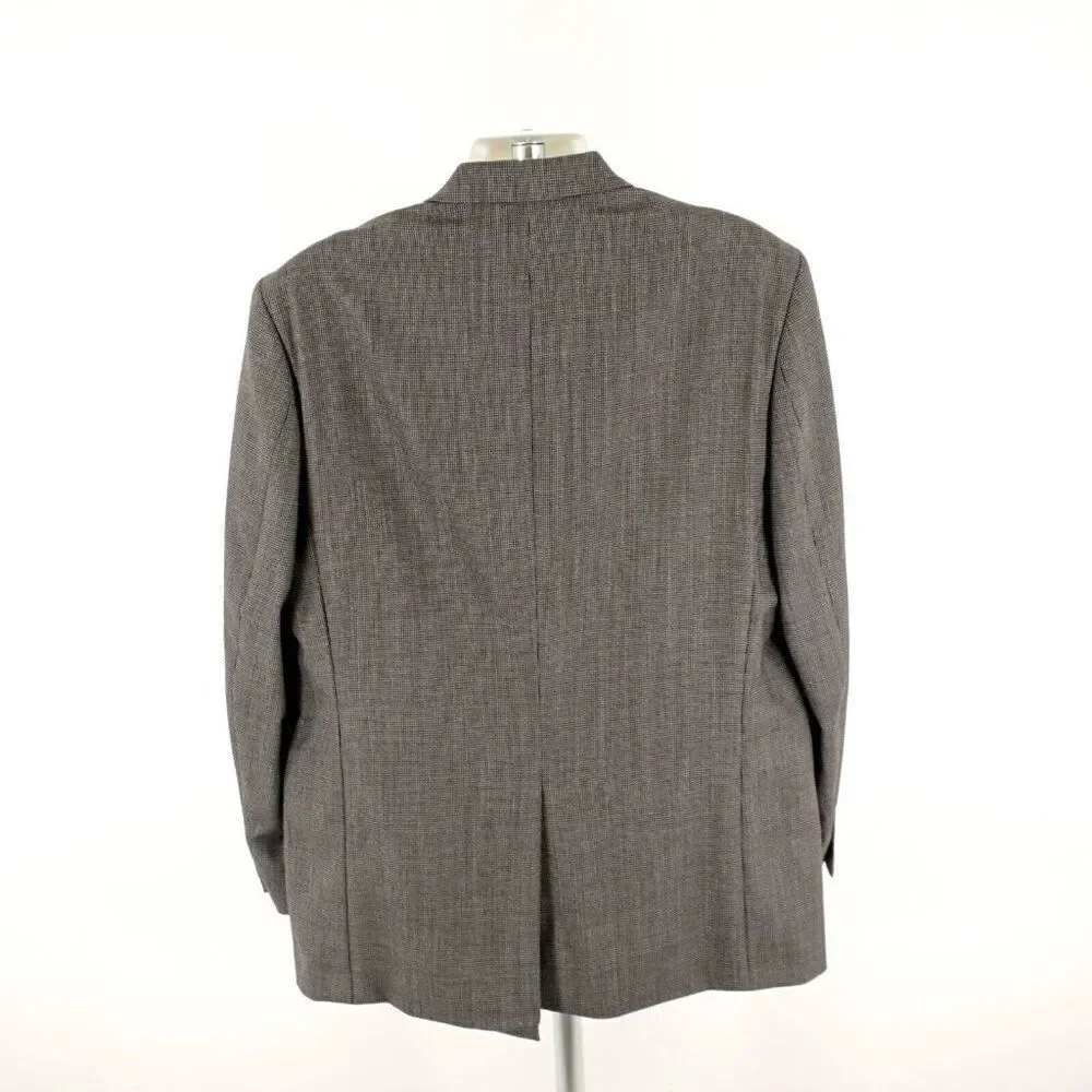 Lauren Ralph Lauren Thick Wool Wool Black Gray Tan Check 2 Button Sport Coat 46L